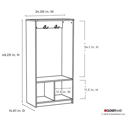 White Kid's Storage Organizer with Hooks and Cubes