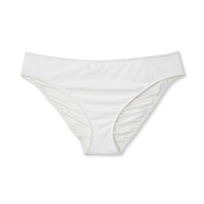 Women's Ribbed Mid-rise Hipster Bikini Bottom - Shade & Shore™ White M :  Target