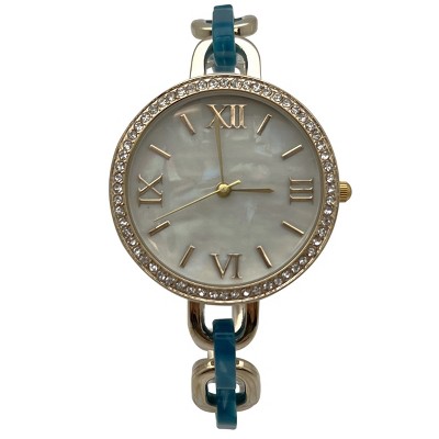 Olivia Pratt Bracelet Style Metal and Tortoise Women Watch