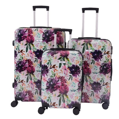 Mirage Luggage Paula 3-Piece ABS Hardshell Lightweight Set with 360° Dual Spinning Wheels and Combo Lock