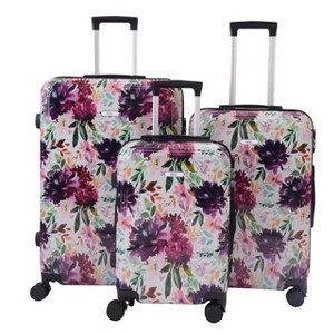 Mirage Luggage Paula 3-Piece ABS Hardshell Lightweight Set with 360° Dual Spinning Wheels and Combo Lock - 1 of 4