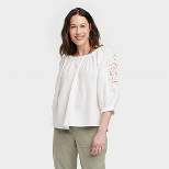 Women's Bishop 3/4 Sleeve Embroidered Top - Knox Rose™