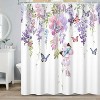LunaLulinlk Purple Butterfly with Floral Shower Curtain - 4 of 4