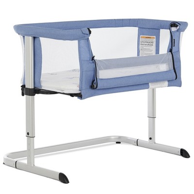 Image of Dream On Me JPMA Certified Daisy Portable Bassinet And Bedside Sleeper, Sky Blue
