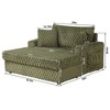 IHOMEADORE Modern Plush Faux Fur Checkered Sofa with Cup Holders & Storage Pockets - 3 of 4