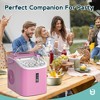 EUHOMY Countertop Ice Maker Machine with Handle, 26.5lbs Per Day, 9 Cubes in 6 Mins, Auto-Cleaning Portable Ice Maker with Basket and Scoop,Pink - 2 of 4