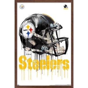 Trends International NFL Pittsburgh Steelers - Drip Helmet 20 Framed Wall Poster Prints - 1 of 4