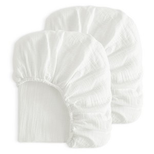 2 Pack Cotton Crib Sheets, Double-Layer Soft Fitted Sheets for Crib & Toddler Mattresses - NTBAY - 1 of 4