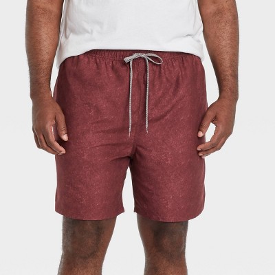 Men's Big & Tall 7" Swim Trunks - Goodfellow & Co™ Burgundy 2XL