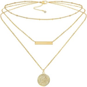 Dainty 14K Gold Plated Necklace - Delicate Pendant Choker for Women - 1 of 4