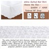 White Quilted Bed Skirt, 16 Drop, Queen Size (60"x80") - 2 of 3