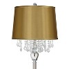360 Lighting Crystals Traditional 60 1/2" Tall Standing Floor Lamp Skinny Column Foot Switch Silver Satin Steel Finish Living Room Satin Gold Shade - 2 of 4