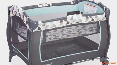 Portable Gray and Blue Nursery Center with Bassinet