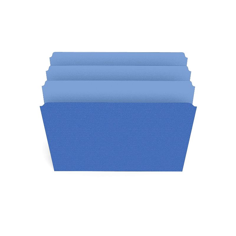 HITOUCH BUSINESS SERVICES File Folders Straight Cut Letter Size Blue 100/Box TR509679/509679, 3 of 5