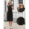 INSPIRE CHIC Women's Summer Sleeveless Round Neck Casual Split A Line Midi Dresses - 2 of 4