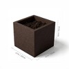 Vioscapes Square Coffee Bean Husk & Recycled Plastic Planter Box with Pot Brown 4.7"x4.7" - 4 of 4