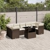 vidaXL 8 Piece Patio Sofa Set with Cushions Brown Poly Rattan - without storage - 2 of 4