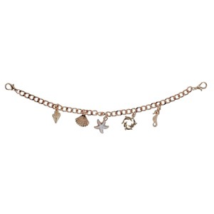 CTM Coastal Golden Trucker Hat Chain with Charms - 1 of 3