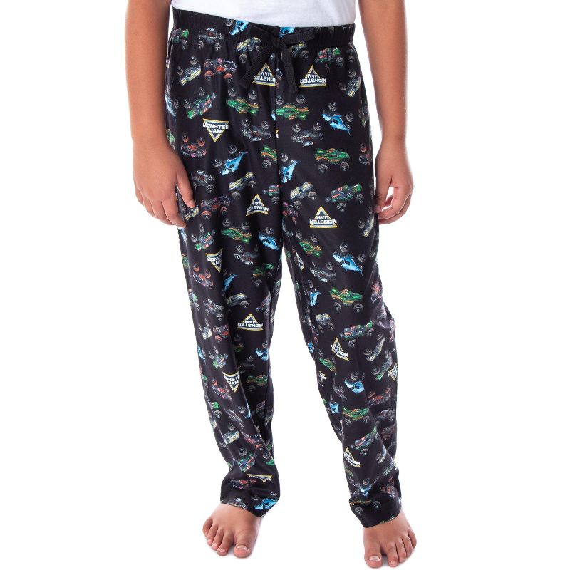 Monster Jam Boys' Monster Truck Allover Pattern Sleep Pajama Pants, 1 of 5
