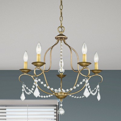 Venetian Golden Bronze Mini Crystal 5-Light Chandelier