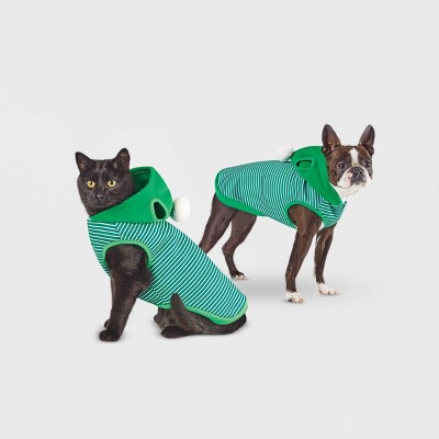 Dog and Cat Hoodie - Green Striped - Wondershop™