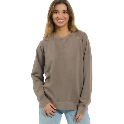 U.S. Apparel Men's & Women's Relaxed Fit Crew Neck Garment Dyed Sweatshirt | Driftwood