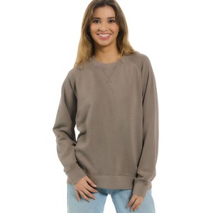 U.S. Apparel Men's & Women's Relaxed Fit Crew Neck Garment Dyed Sweatshirt | Driftwood - 1 of 4