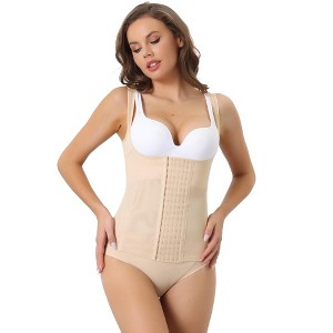 Allegra K Women's Push-Up Tummy Control Sleeveless Widen Strap Breathable Waist Cinchers - 1 of 4