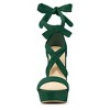 Allegra K Women's Open Toe Soft Insole Lace Up Platform Block Heel Sandals - 2 of 4