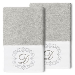 Linum Home Textiles 100% Turkish Cotton MONICA 2PC Embellished Hand Towel Set - 1 of 1