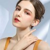 Attop White Gold/Rose Gold Plated Ladies Flower Stud Earrings Cute Unique Earrings - 2 of 4