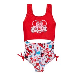 Disney Minnie Mouse Girls UPF 50+ One Piece Bathing Suit Toddler Sizes (12 Months - 14-16) - 1 of 4