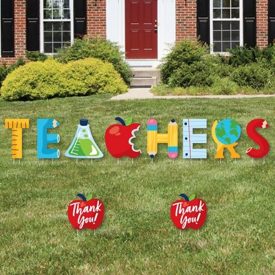 Big Dot of Happiness Thank You Teachers - Yard Sign Outdoor Lawn Decorations - Teacher Appreciation Yard Signs - Teachers