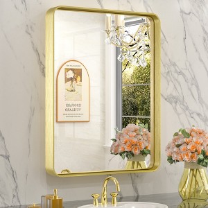 Keonjinn Framed Wall Mirror, Modern Rectangular Bathroom Vanity Mirror, Wall Mounted - 1 of 4