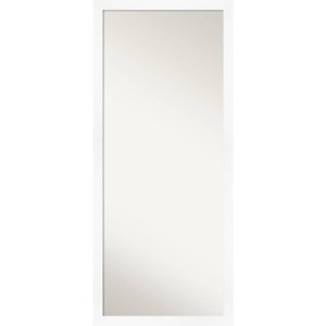 27" x 63" Non-Beveled Cabinet White Narrow Full Length Floor Leaner Mirror - Amanti Art: Polystyrene Frame, Wall Mount - 1 of 4