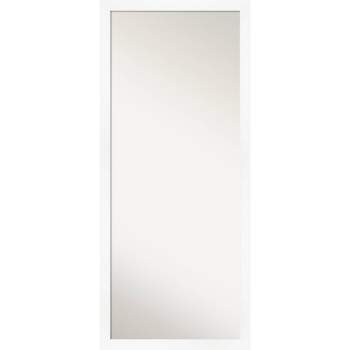 27" x 63" Non-Beveled Cabinet White Narrow Full Length Floor Leaner Mirror - Amanti Art