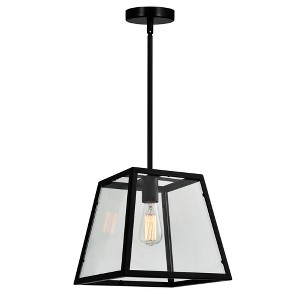 CWI Lighting Alyson 1 Light Down Mini Pendant With Black Finish - 1 of 4