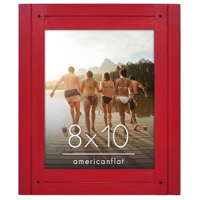 Americanflat Picture Frame - Rustic Picture Frame with Textured Engineered Wood, Shatter Resistant Glass and Easel Back