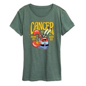 Women's - Spongebob Squarepants - Cancer Mr Krabs Astrology Short Sleeve Graphic T-Shirt - 1 of 4