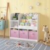 JVNOXK Kids Bookcase and Bookshelf, Multifunctional Bookcase with 3 Collapsible Fabric Drawers, Bookcase Display Stand, White Pink - 4 of 4