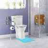 NewHome"U-Shaped Non-Slip Bathroom Rug, Absorbent Cozy Velvet Toilet Mat, 23.62 x 19.69 inches"Kahki&LBlue - 3 of 4