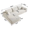 107 inch White Plush Corduroy Fabric Cloud Sectional Couch with L-Shape Chaise Modern Modular Sofa with Deep Seat - 4 of 4