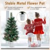 Tangkula 3 FT Artificial Entrance Christmas Tree Potted Tabletop Holiday Decoration Tree w/ 81 Branch Tips Snowy Pine Needles 1pc/2pcs - 4 of 4