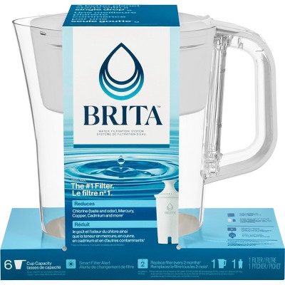 Brita Water Filter 6-Cup Denali Water Pitcher Dispenser with Standard Water Filter