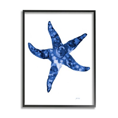 Stupell Industries Casual Starfish Beach Ocean Sea Life Painting Black Framed Giclee Art