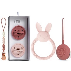 La'dore Baby Silicone Pacifiers, Pacifier Clip, Pacifier Case & Bunny Teether Gift Set – Newborn Teething Essentials for Babies & Toddlers, BPA-Free - 1 of 4