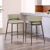 Christopher Knight Home Set of 2 Arya Industrial Metal and Leather Aire Counter Height Barstools Khaki - 2 of 4