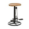 Olivia & May Industrial Metal Counter Height Barstool Brown: Round, Backless, Iron Frame, Fixed Height - image 2 of 4