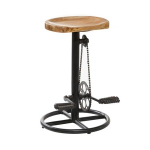 Olivia & May Industrial Metal Counter Height Barstool Brown: Round, Backless, Iron Frame, Fixed Height - 1 of 4