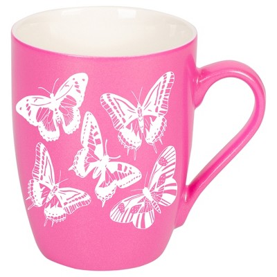 Elanze Designs Butterflies Princess Pink 10 ounce New Bone China Coffee Cup Mug